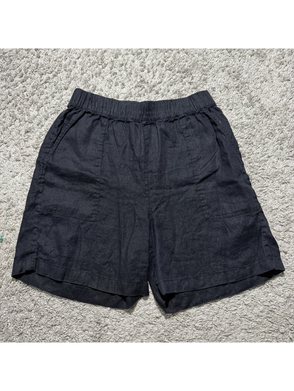 C&C California 100% Linen Black Elastic Waist Shorts Women’s Size Medium